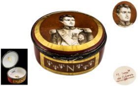 Sevres French Empire 1st Period Rare Hand Painted Porcelain Oval Shaped Box with Hinged Cover,
