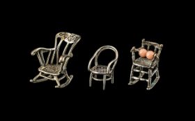 Antique Silver Novelty Furniture Miniatures,