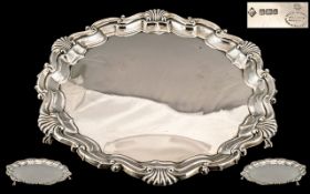 Mappin Brothers Wonderful Quality Sterling Silver Circular Footed Tray with Shell Motif Borders and
