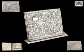 Czechoslovakia Excellent Quality Solid Silver Cigarette Case of Rectangular Shape with Chased
