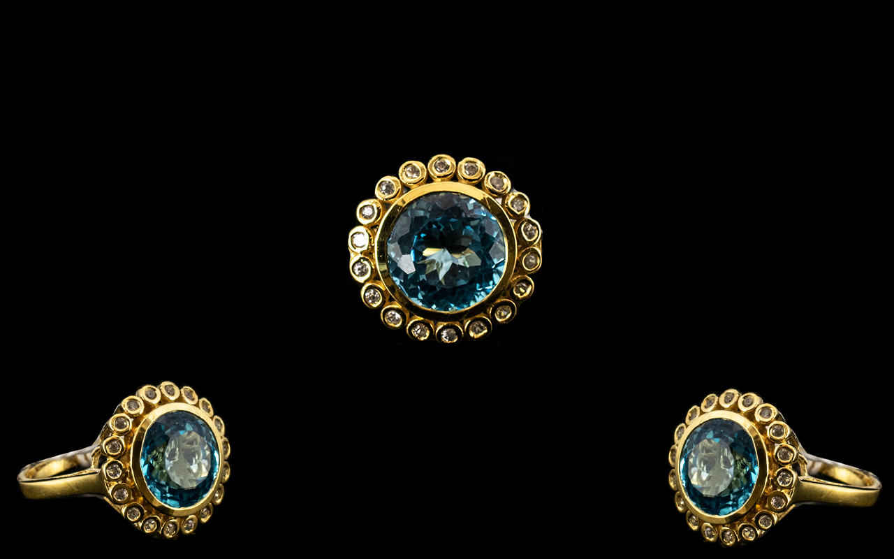 Swiss Blue Topaz Statement Ring, a 10ct - Image 2 of 2