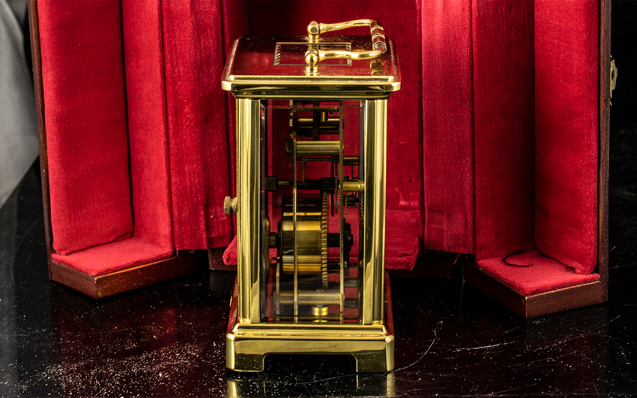 Modern Brass Cased Carriage Clock of Fin - Image 2 of 2