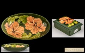 Moorcroft - Boat Shaped Footed Bowl + A