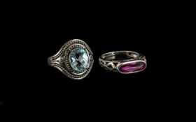 Two Sterling Silver Rings - Swiss Topaz,