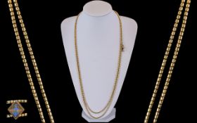 Victorian Period Superb 10ct Gold Muff Chain with Slider. Marked 10ct. c.1900.