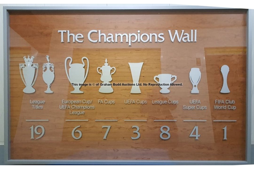 The iconic CHAMPIONS WALL from the main reception at Liverpool Football Club's Melwood Training - Image 1 of 5