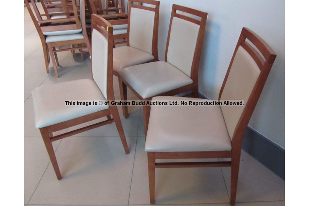 Four matching wooden dining chairs from the Players' and Staff Canteen at Liverpool Football Club' - Image 3 of 4