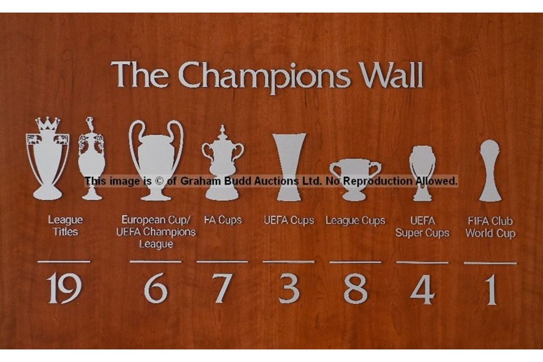 The iconic CHAMPIONS WALL from the main reception at Liverpool Football Club's Melwood Training - Image 2 of 5