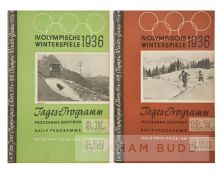 1936 Garmisch-Partenkirchen Winter Olympic Games official daily programmes, comprising 9th February