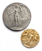 The London 1908 Olympic Games gold prize medal for Freestyle Lightweight Wrestling awarded to the