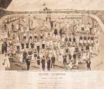 London 1908 Olympic Games 'Olympic Champions' engraving from the collection of the British double