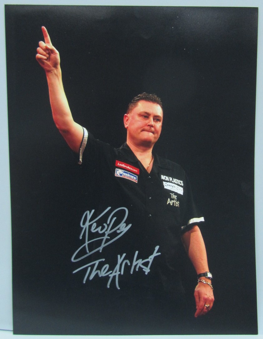 Darts players Keith Deller, Jelle Klaasen, Ronnie Baxter and Kevin Painter signed photographs, - Image 2 of 4