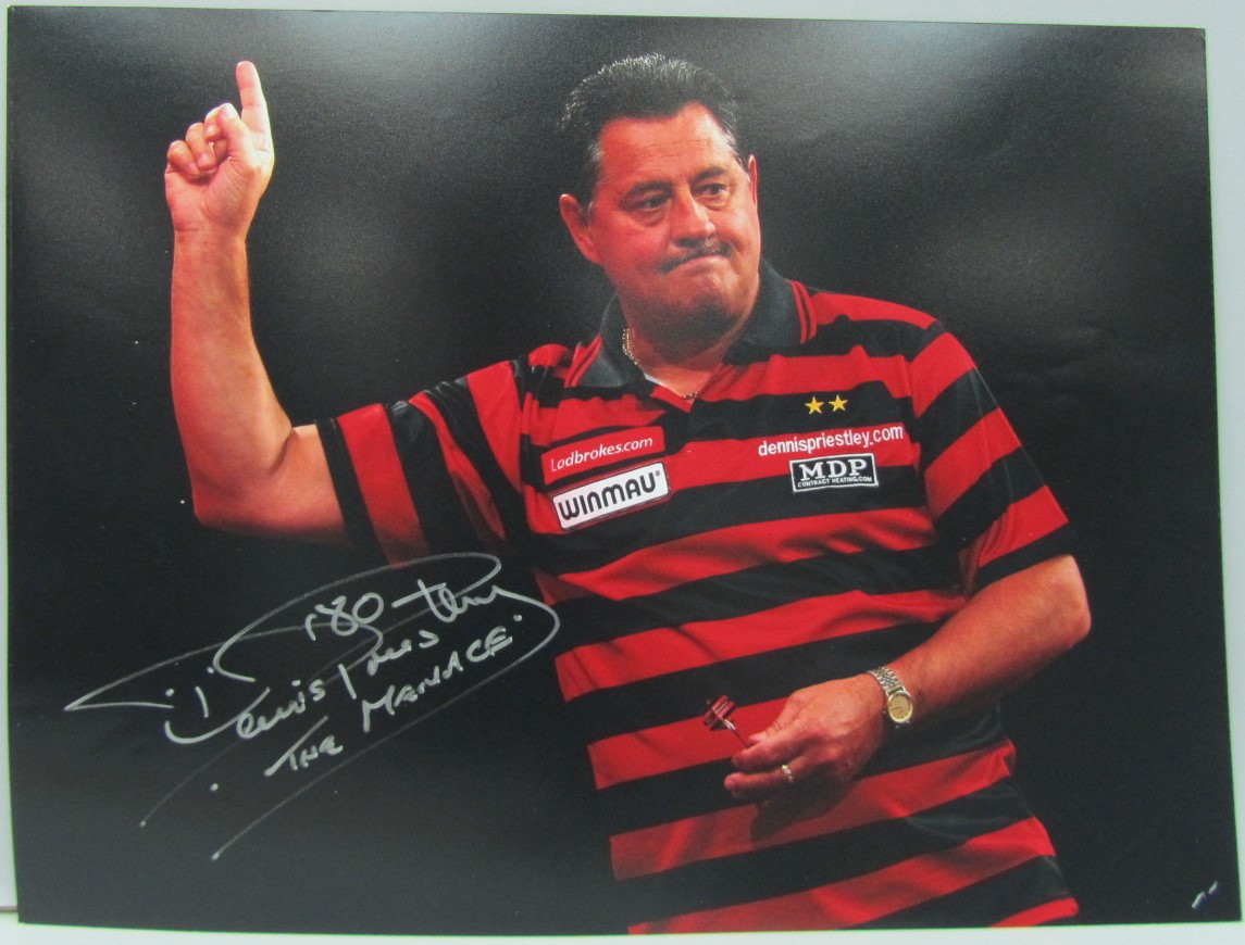 Darts players Michael Van Gurwen, Dennis Priestley and Terry Jenkins signed photographs, three 16 by - Image 3 of 3