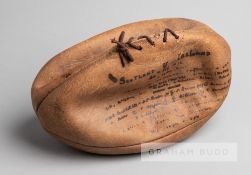 The match ball from the Rugby Union Five Nations Championship Scotland v Ireland, played at
