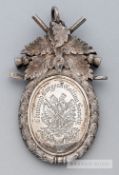 1887 Edinburgh Burgess Golfing Society silver medal won by F. W. Miller, of oval form with wreath