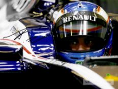 Valtteri Bottas (FIN) signed 2019 Australian F1 Grand Prix white cap and photo, photo 8 by 10in.,