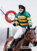 Champion Jockeys Tony McCoy and Ryan Moore signed photographs, 16 by 12in. signed photographs, COA