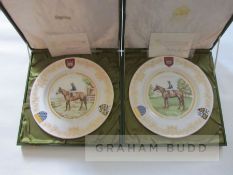 Two cased limited edition plates from the Spode Fine Bone China St Leger Series, featuring Athens