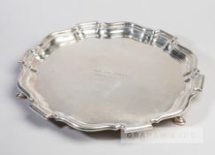 A salver commissioned to commemorate the achievement of Old Tay Bridge finishing runner-up in the