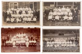 Early 20th century Fulham FC team and management b & w picture postcards, teams include the Southern