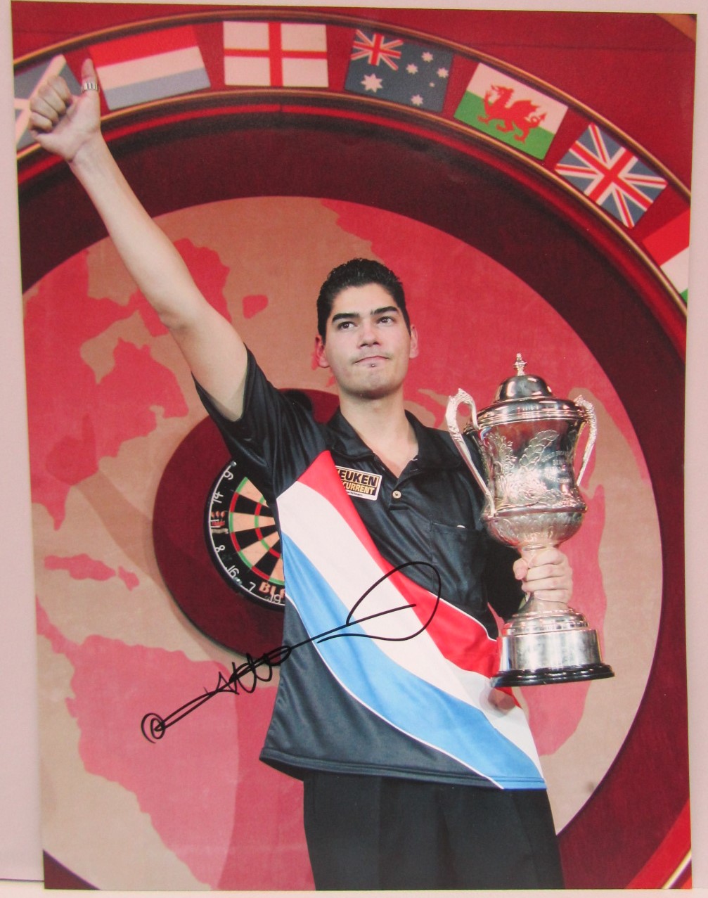 Darts players Keith Deller, Jelle Klaasen, Ronnie Baxter and Kevin Painter signed photographs, - Image 4 of 4