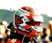 Charles Leclerc (MONACO) signed replica Ferrari F1 racing glove and action photo, glove signed in