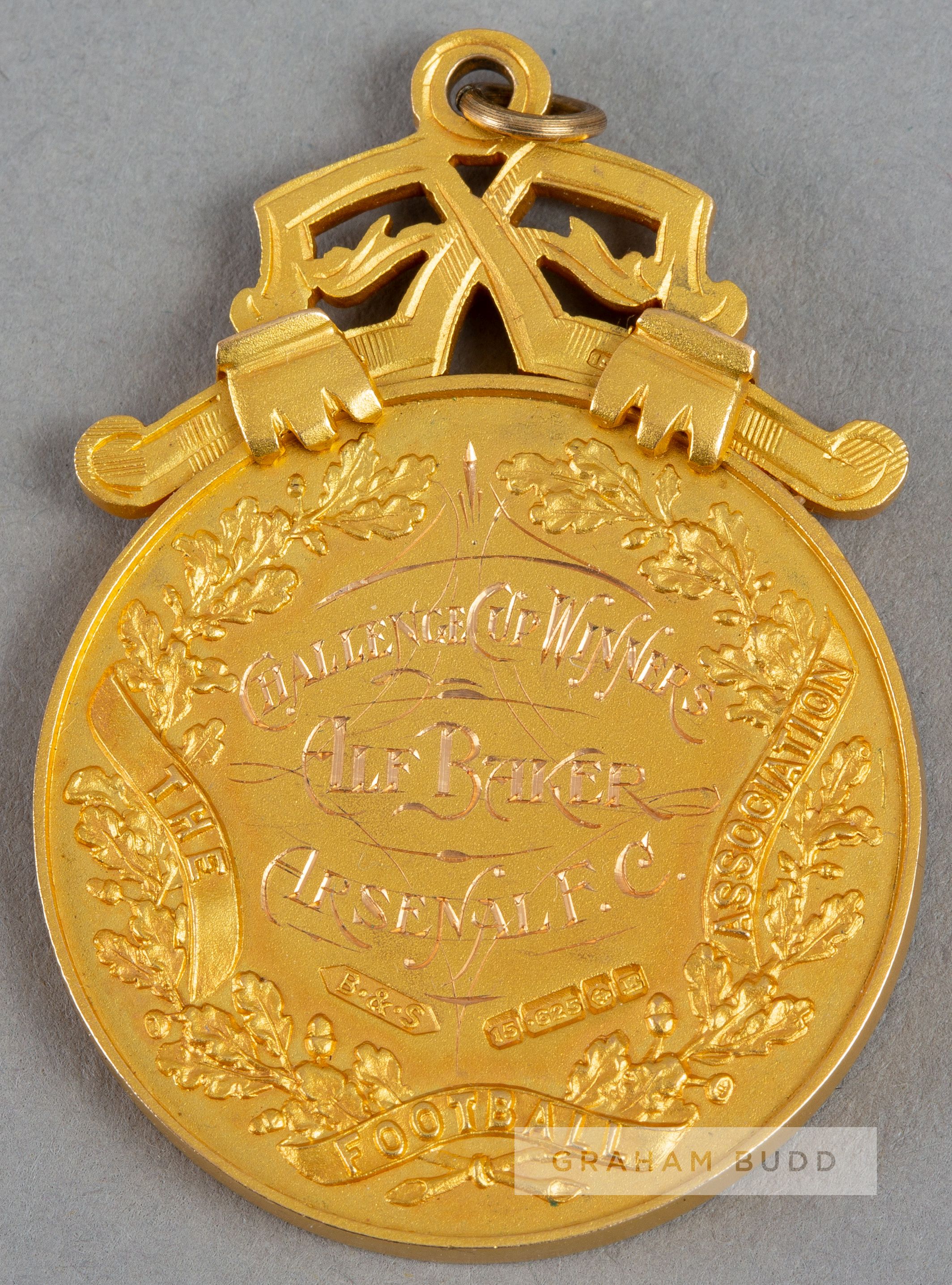 F.A. Cup winner's medal awarded to Arsenal's Alf Baker for the match v Huddersfield Town played at - Image 2 of 2