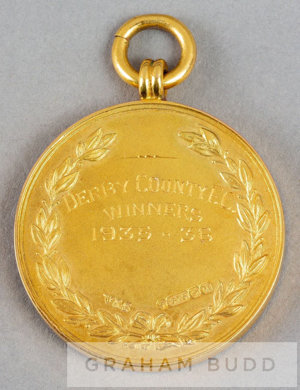 Central League winner's medal awarded to a Derby County player in season 1935-36, 9ct. gold, - Image 2 of 2