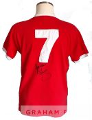 Kenny Dalglish signed Liverpool FC 1970's retro jersey, signed to the reverse below his famous No.7,