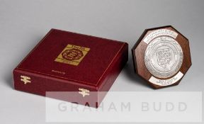 The F.A. Community Shield runners-up plaque awarded to a Chelsea player v Manchester United,