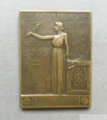 French Football Association medal plaquette for the International friendly v England in Paris,