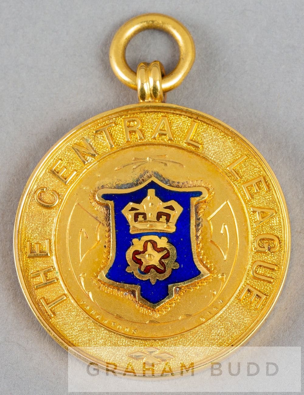 Central League winner's medal awarded to a Derby County player in season 1935-36, 9ct. gold,