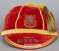 Wales International cap awarded to Tottenham Hotspur's Terry Medwin in season 1960-61, the red