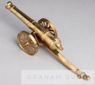 Brass desktop cannon presented to Arsenal's Jack Lambert to commemorate the F.A. Cup Final victory