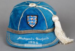 England v Portugal international cap awarded for the match in the Copa das Napoes at Estdaio do