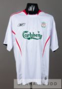 Steven Gerrard signed white and red Liverpool no.8 replica jersey, circa 2005, short-sleeved with