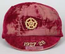The single England international cap awarded to Arsenal's Alf Baker for his selection in the match v
