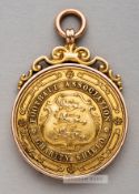 Football Association Charity Shield Winner's medal awarded to Newcastle United's Frank Watt in 1909,