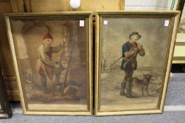 'The Woodman' and 'The Thatcher' colour prints, a pair.