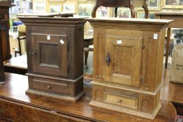 Two Spanish oak hanging cupboards.