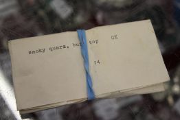 Smoky quartz gem stones.