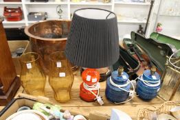 Decorative table lamps and other light fittings.