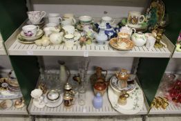 A quantity of decorative china and glassware to include Beswick birds, small Wedgwood Jasper ware