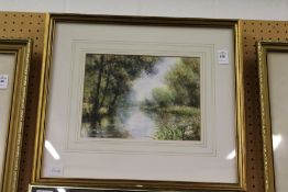 Terry Harrison 'Summer Canal, Winchfield' watercolour, signed.