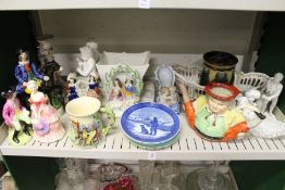 Staffordshire figures and other decorative china.