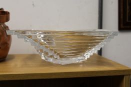 A stylish cut glass bowl.