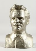 A Russian cast metal bust.
