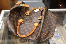 A large designer style handbag.