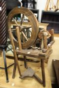 A spinning wheel.