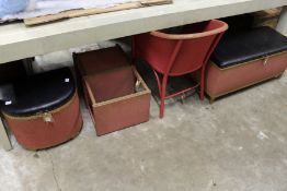 Four pieces of Lloyd Loom style furniture.